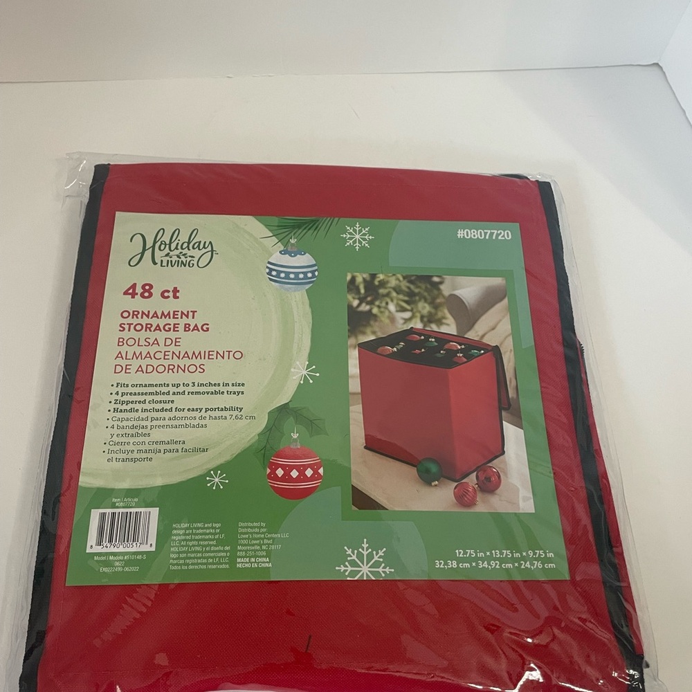 Holiday Living Red Ornament Storage Bag